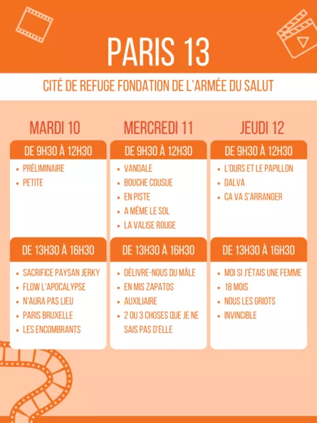 Programme Festival du film social IRTS Parmentier Paris 10