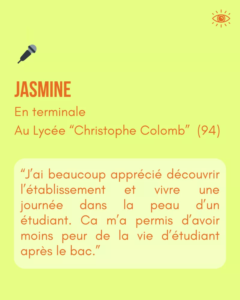 Témoignage de Jasmine pour les immersion, Lycéenne dans le 94